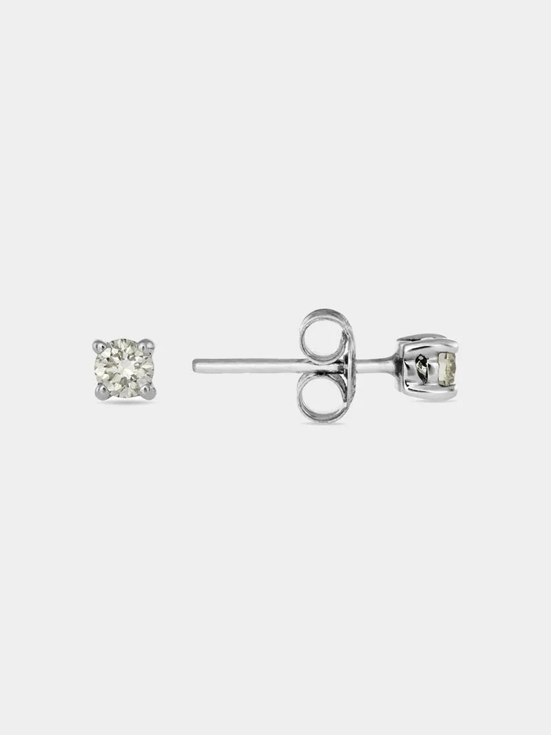 9ct White Gold & 0.26ct Diamond Claw-Set Stud Earrings