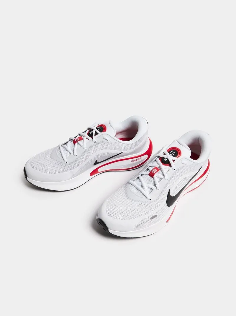 Mens Nike Journey Run White/Black/Red/Grey Running Shoes