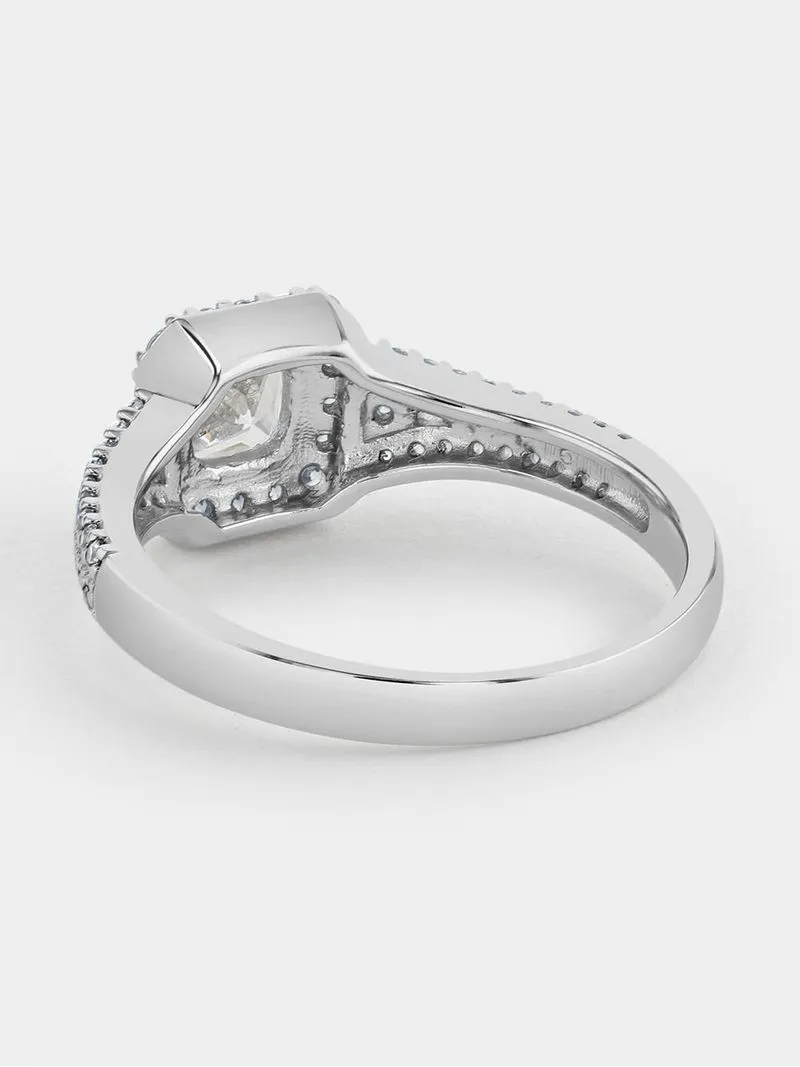 Cheté Sterling Silver Cubic Zirconia Women’s Princess Ring