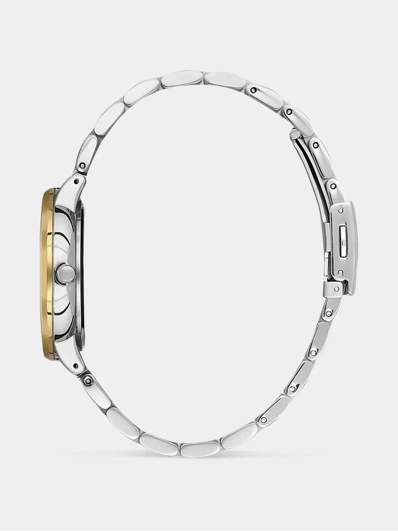 Daniel Klein Gold Plated Silver Tone Dial Two-Tone Bracelet Watch