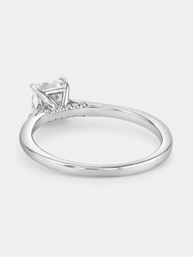 White Gold 0.7ct Lab Grown Diamond Solitaire Princess Ring