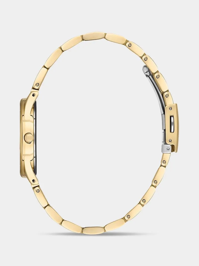 Daniel Klein Gold Plated Black Dial Bracelet Watch