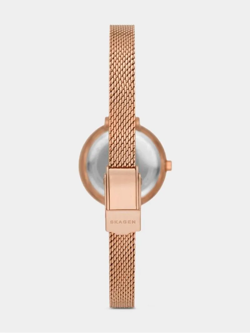 Skagen Women's Gitte Lille Rose Gold Plated Stainless Steel Mesh Watch