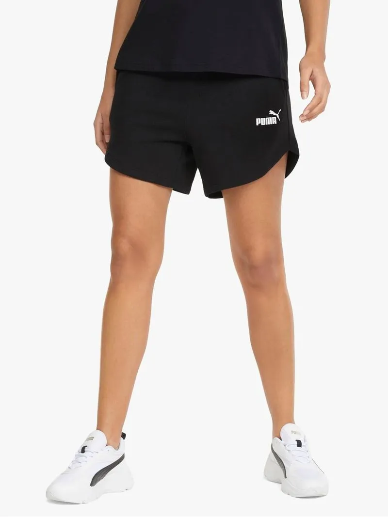 Womens Puma Essential 5 Inch High-Waisted Black Shorts