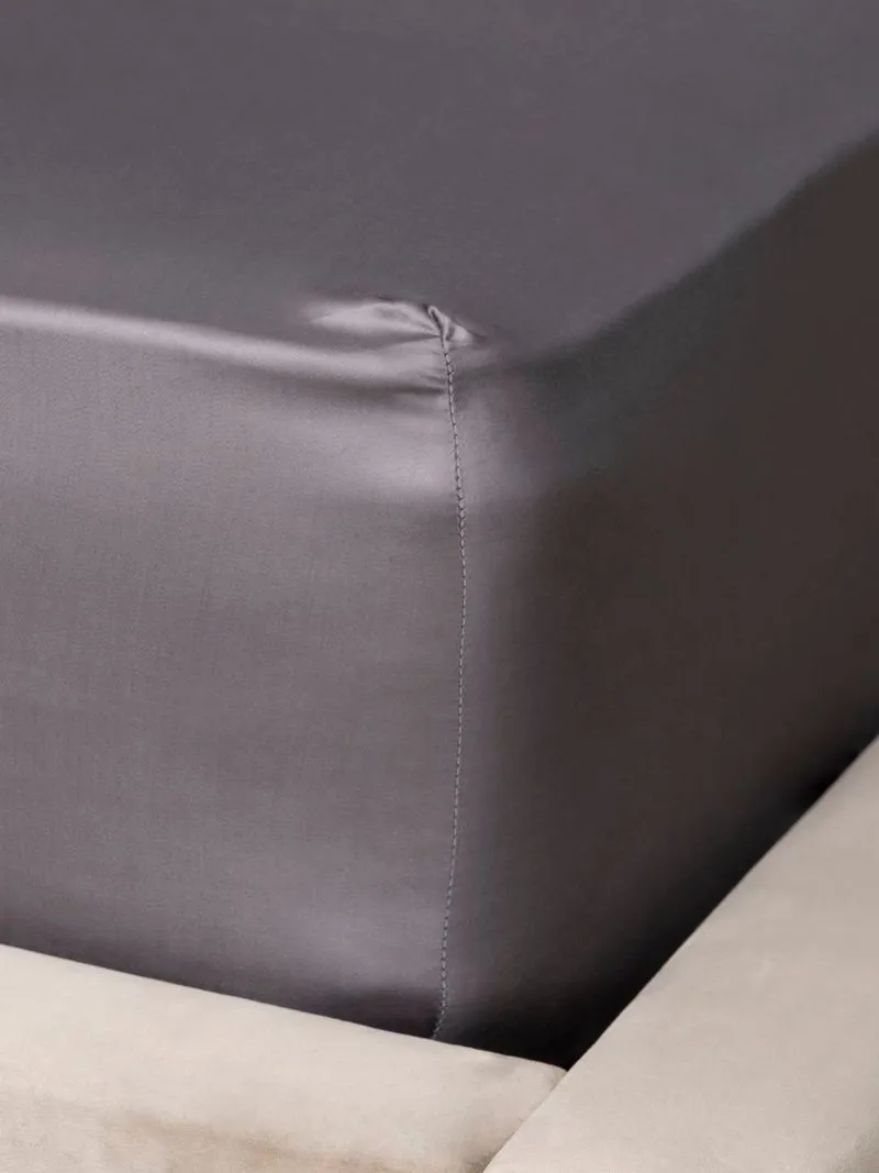Grace Most Lustrous Gold Seal Certified Egyptian Cotton 400 Thread Count Fitted Sheet Pewter