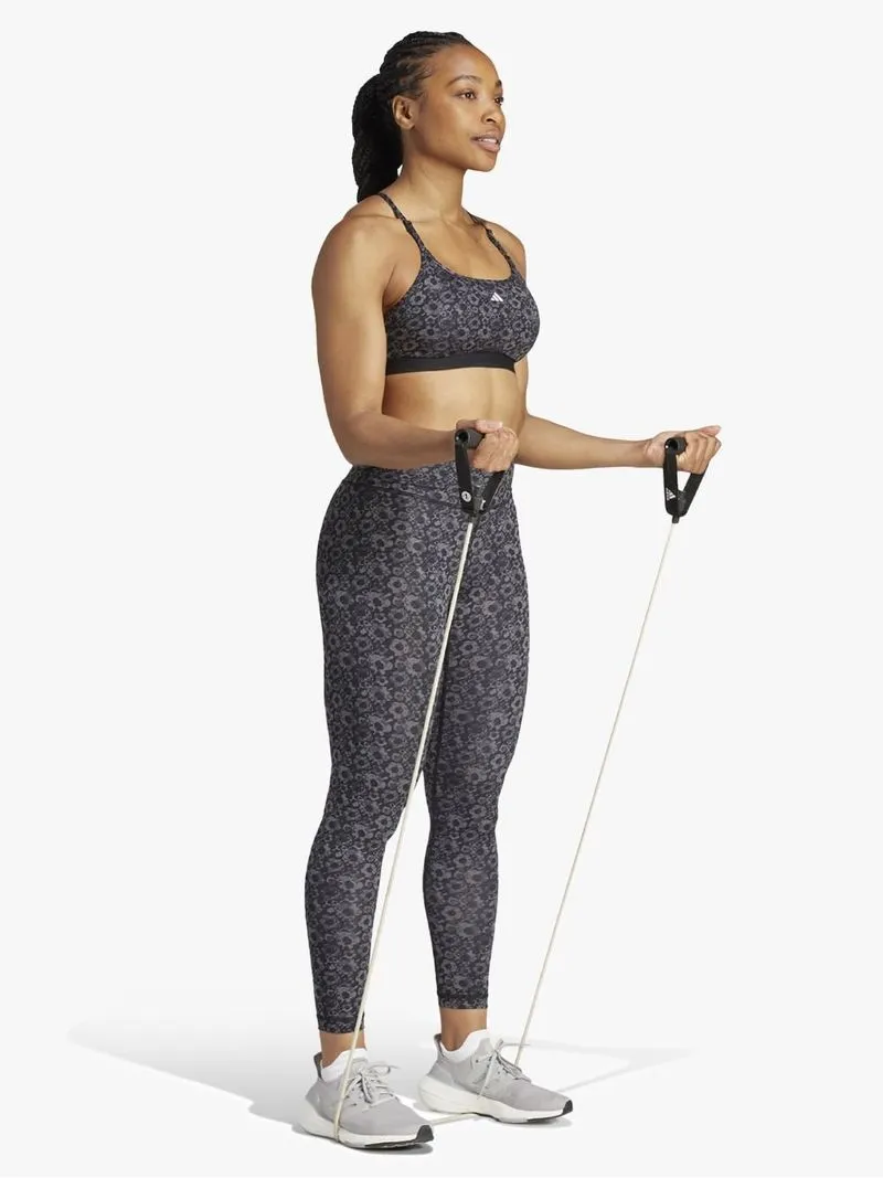 Womens adidas Aeroreact Training Low Impact All Over Print Black Bra