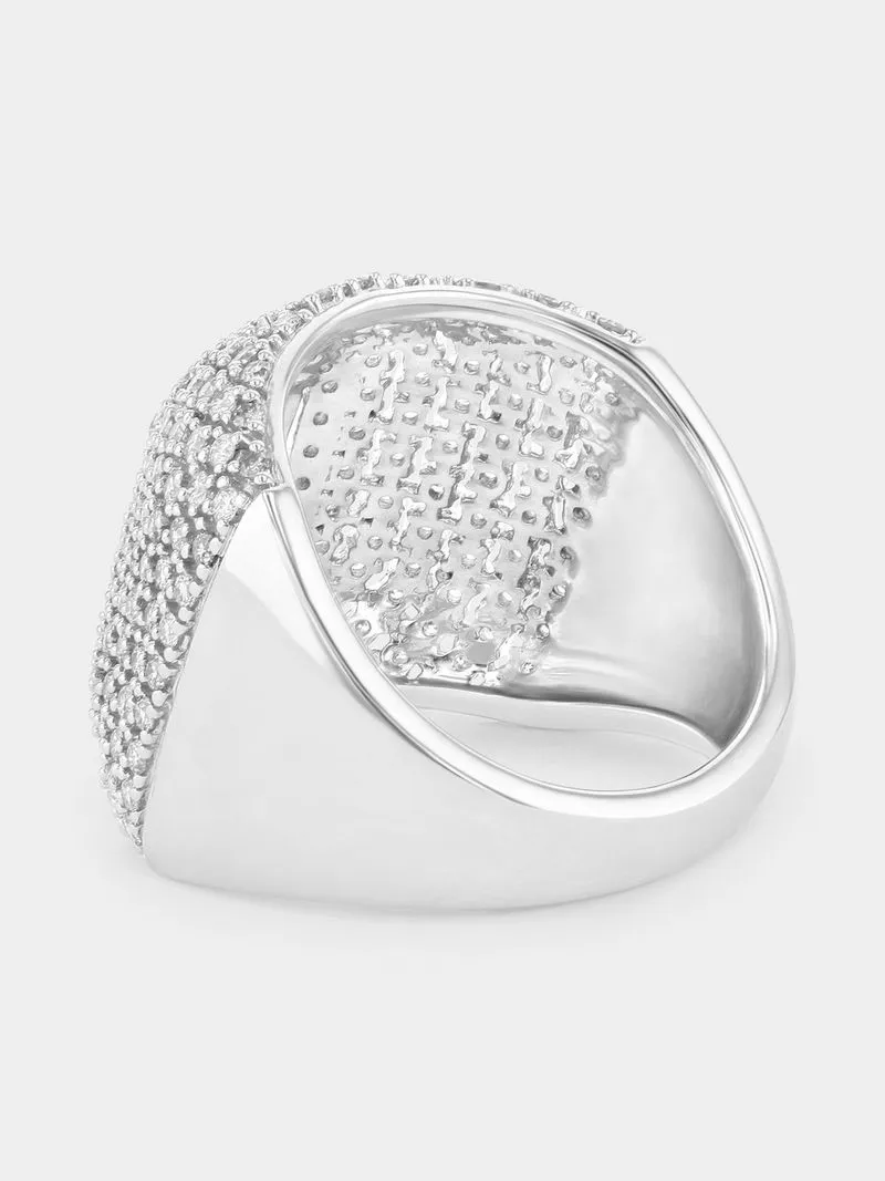 White Gold 1.50ct Diamond Baguette & Round Multi-Stone Ring