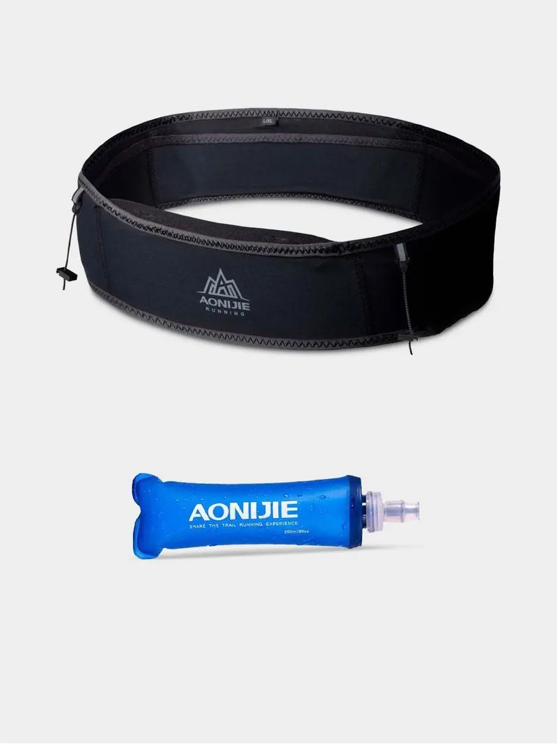 Aonijie M/L Black Waist Belt and 250Ml Soft Flask