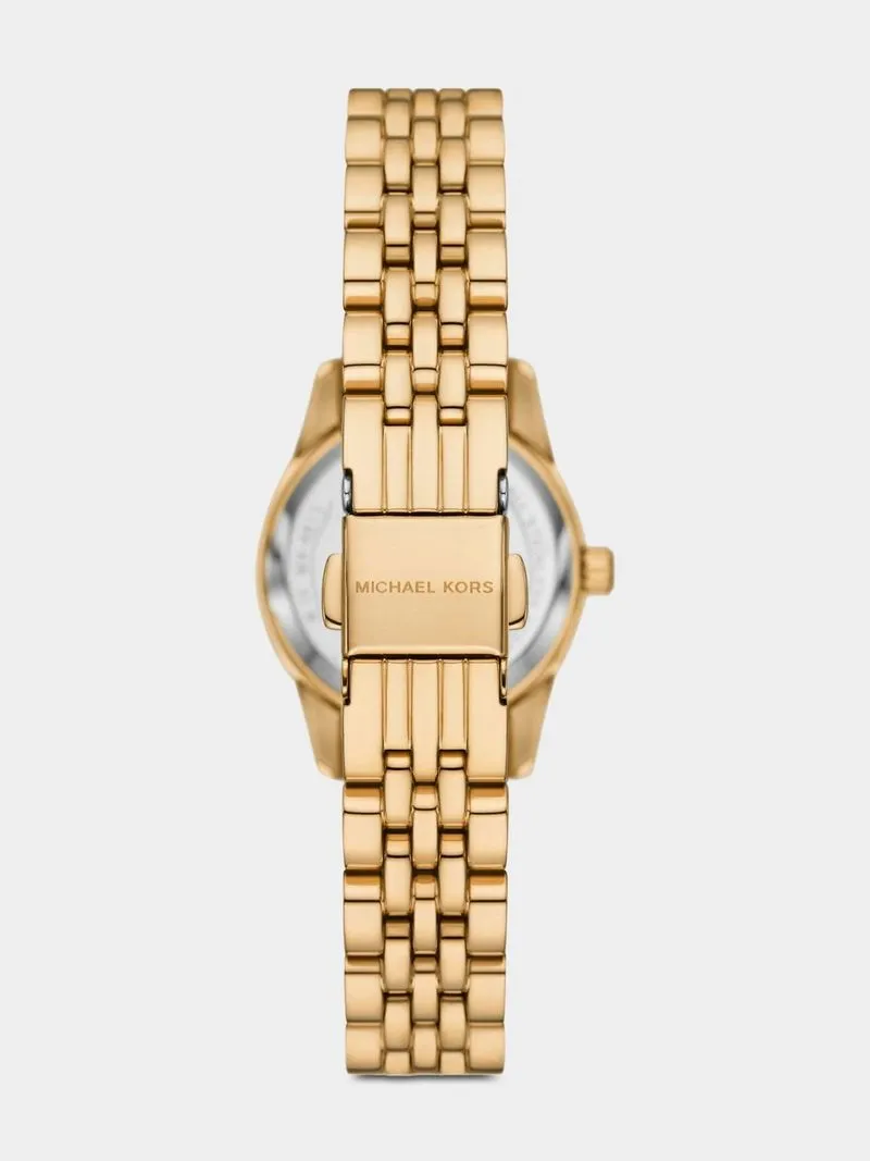 Michael Kors Lexington Turqoise Dial Gold Plated Stainless Steel Bracelet Watch