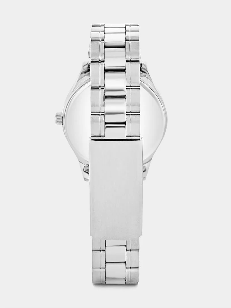 Tempo Women’s Blue Dial Silver Plated Bracelet Watch
