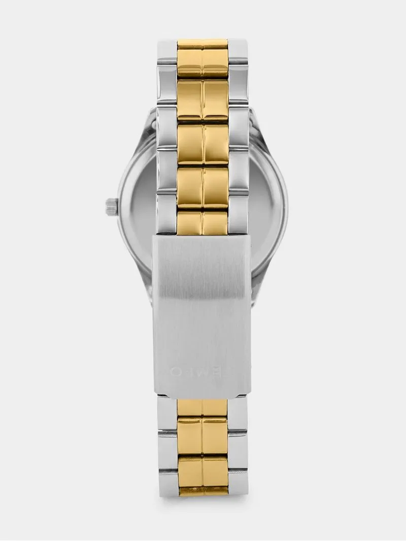Tempo Men’s Two-Tone Champagne Dial Bracelet Watch
