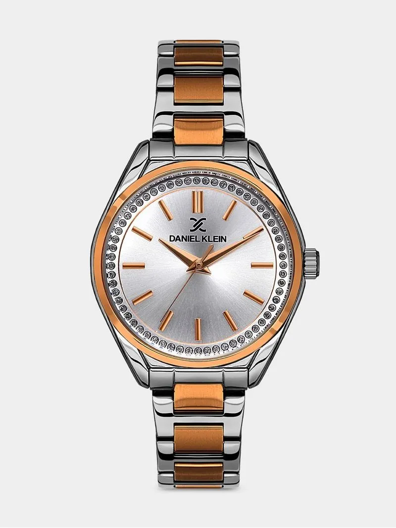 Daniel Klein Rose Plated Two-Tone Bracelet Watch