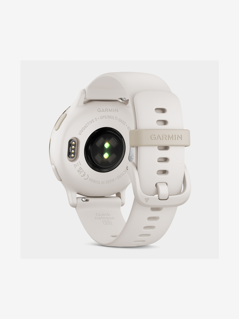 Garmin Vivoactive 5 Cream Gold Aluminium Bezel with Ivory Case & Silicone Band