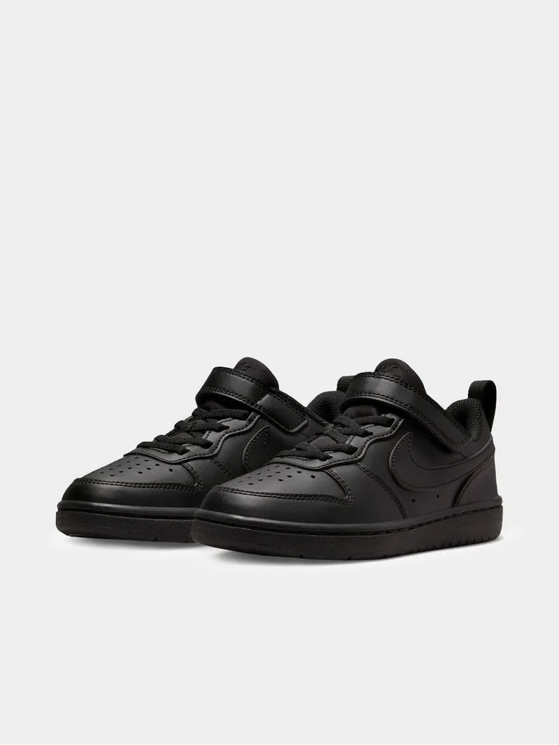 Junior Pre-School Court Borough Low Recraft Black Shoes