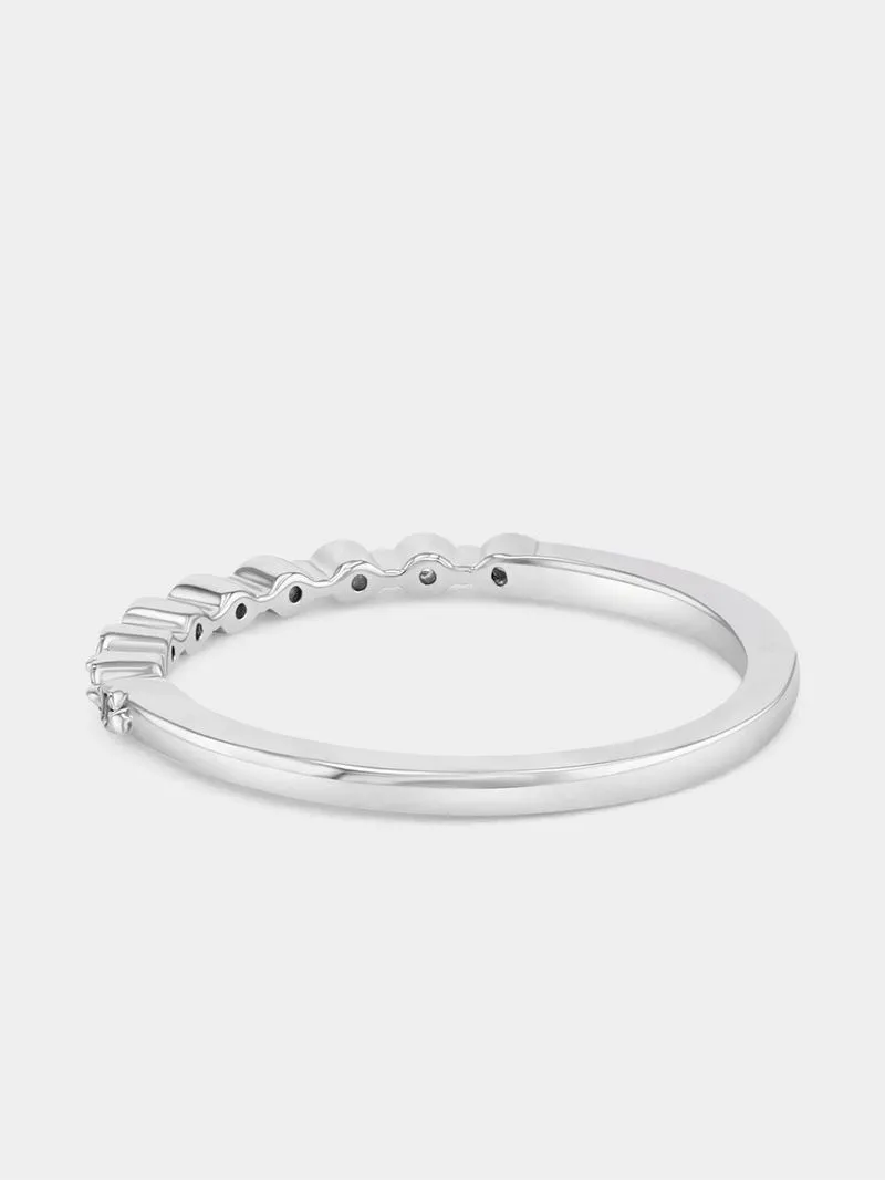Sterling Silver Diamond & Created White Sapphire Eternity Ring