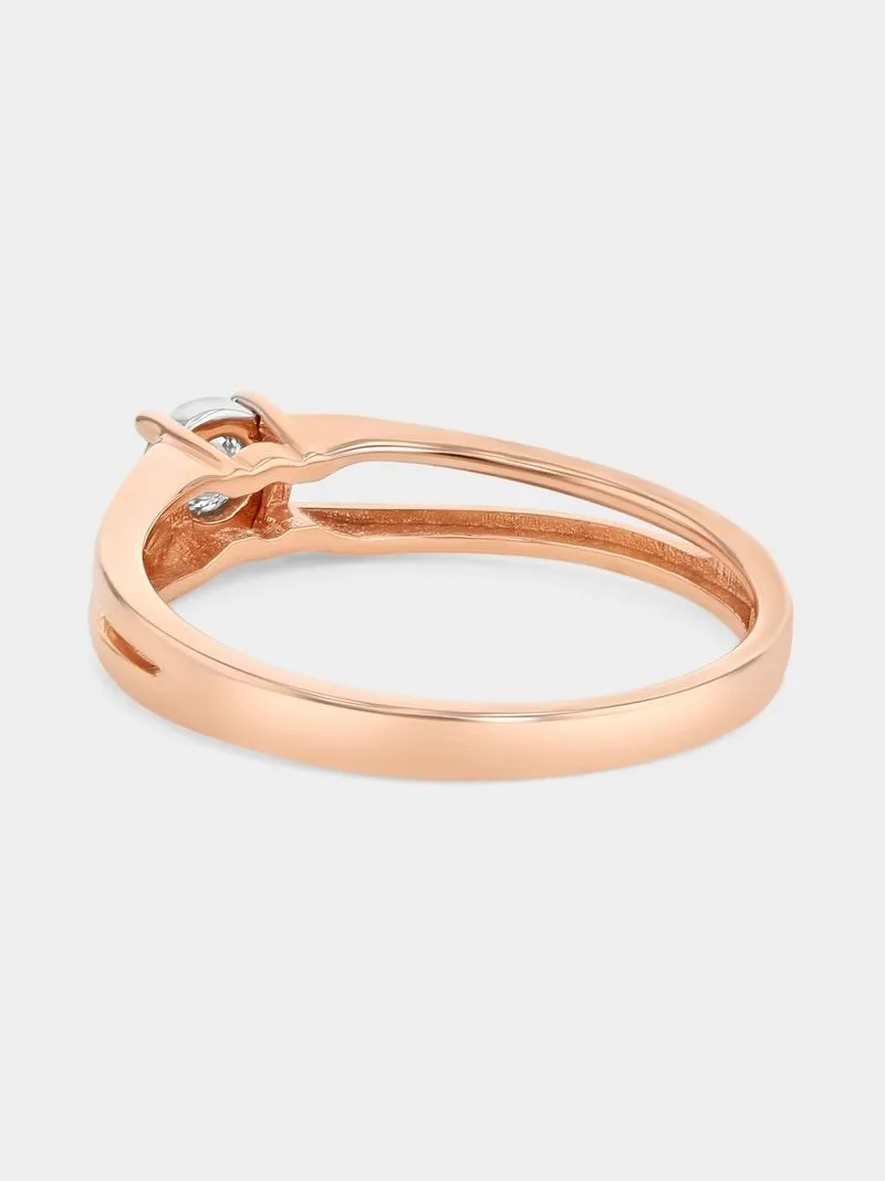 Rose Gold 0.10ct Diamond Solitaire Split Ring