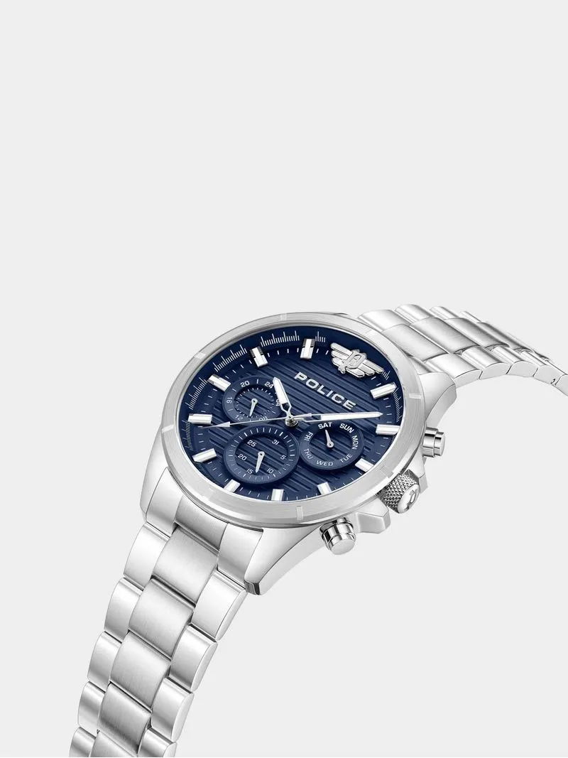 Police Malawi Stainless Steel Navy Dial Bracelet Watch