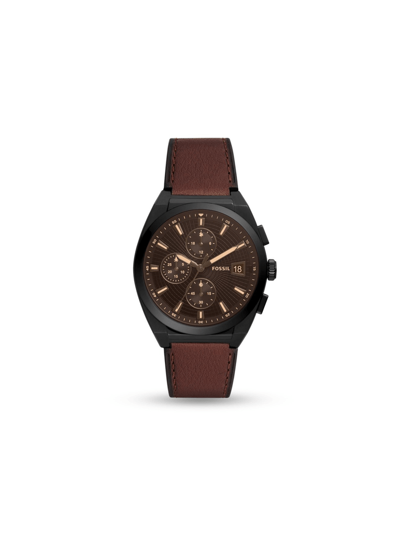 Fossil Men's Everett Chronograph Brown Leather Watch