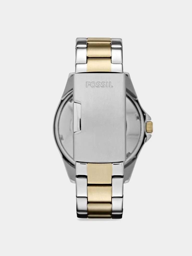 Fossil Riley Silver & Gold Plated Stainless Steel Multi-Dial Bracelet Watch