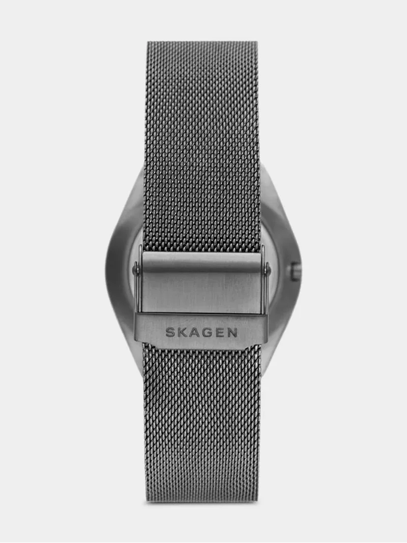 Skagen Men's Grenen Gunmetal Plated Analogue Mesh Watch