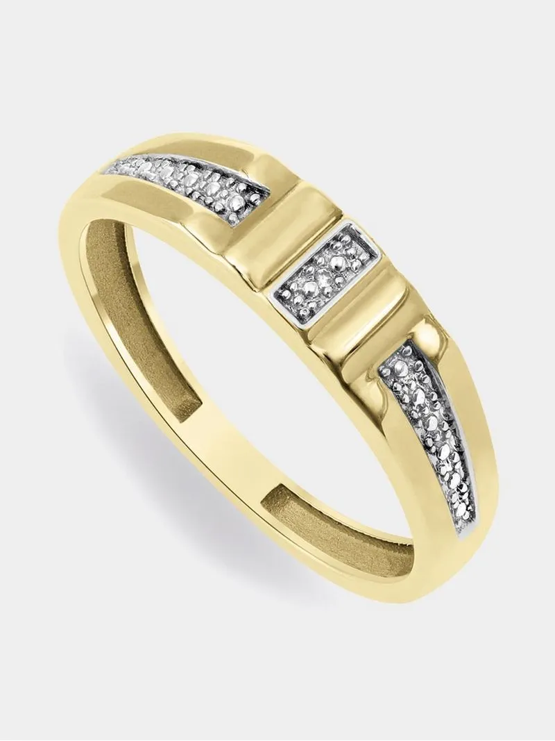 Yellow Gold Diamond Men’s Aidan Wedding Band