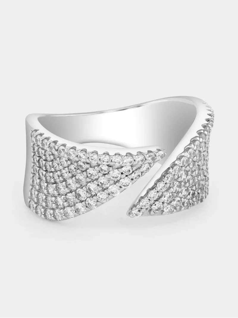 Cheté Sterling Silver Cubic Zirconia Pave Wrap Ring