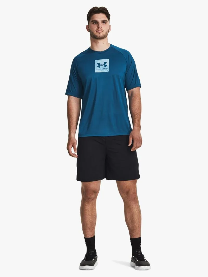 Mens Under Armour Tech Print Fill Short Sleeve Blue Tee