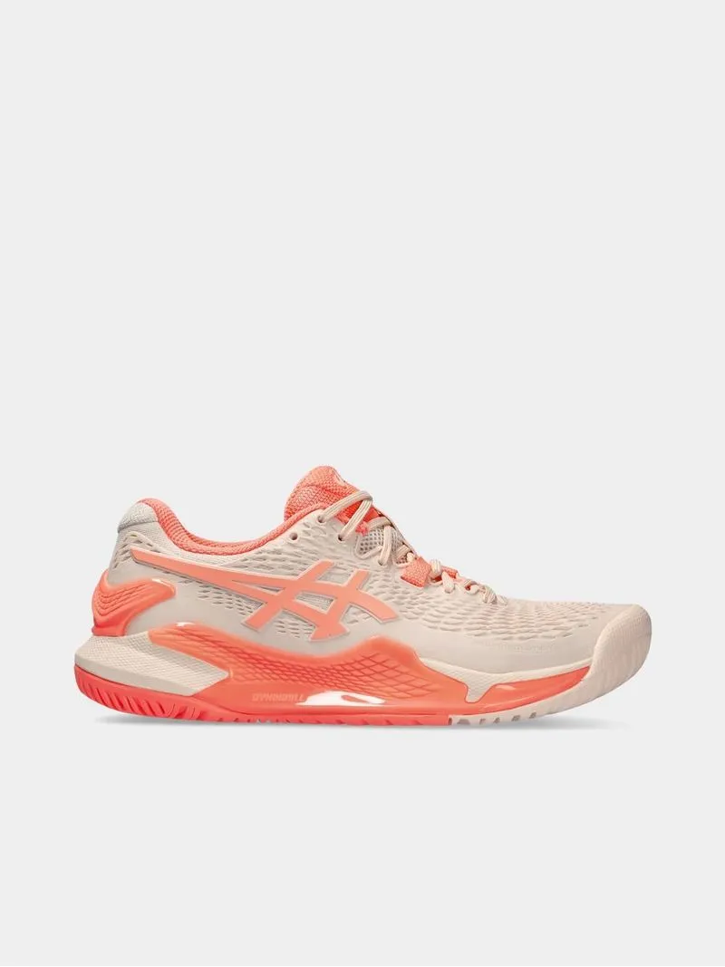 Womens Asics Gel-Resolution 9 Pearl Pink/Sun Coral Court Shoes