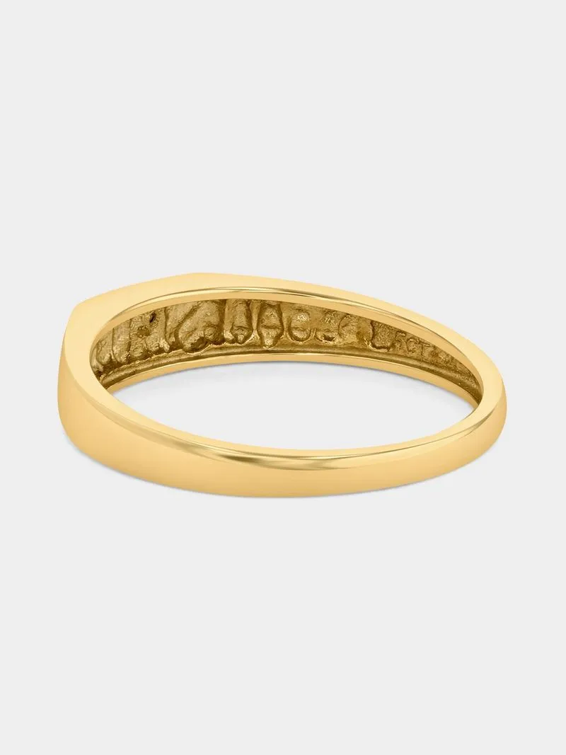 Yellow Gold Earth Grown Diamond Diagonal Geometric Design Ring