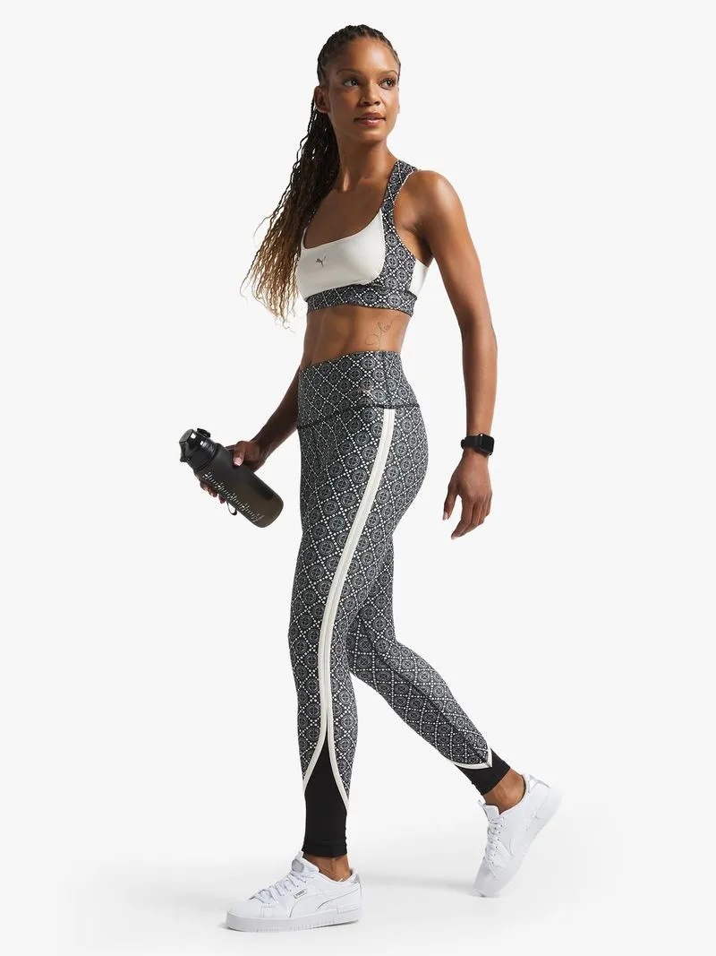 Womens Puma Logo Love Medium Impact Stone/Black Bra