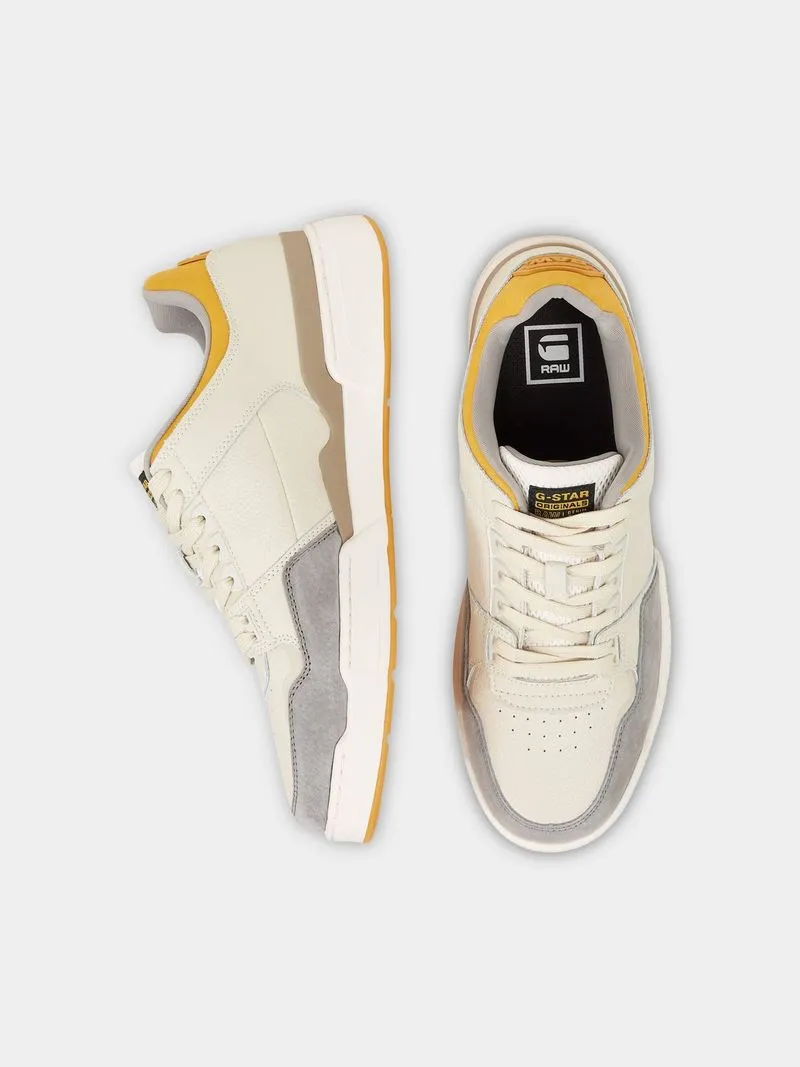 G-Star Men's Attacc Pop Leather Off white/Ochre Sneakers
