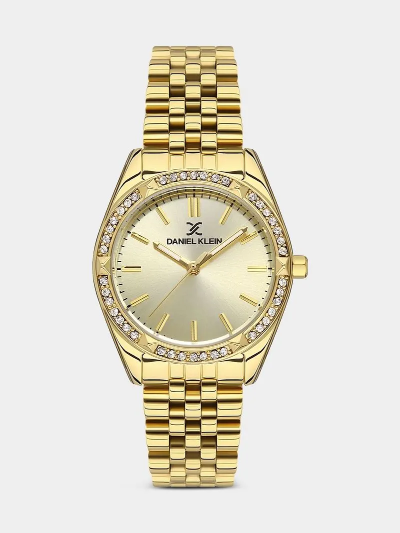 Daniel Klein Gold Plated Gold Tone Dial Bracelet Watch