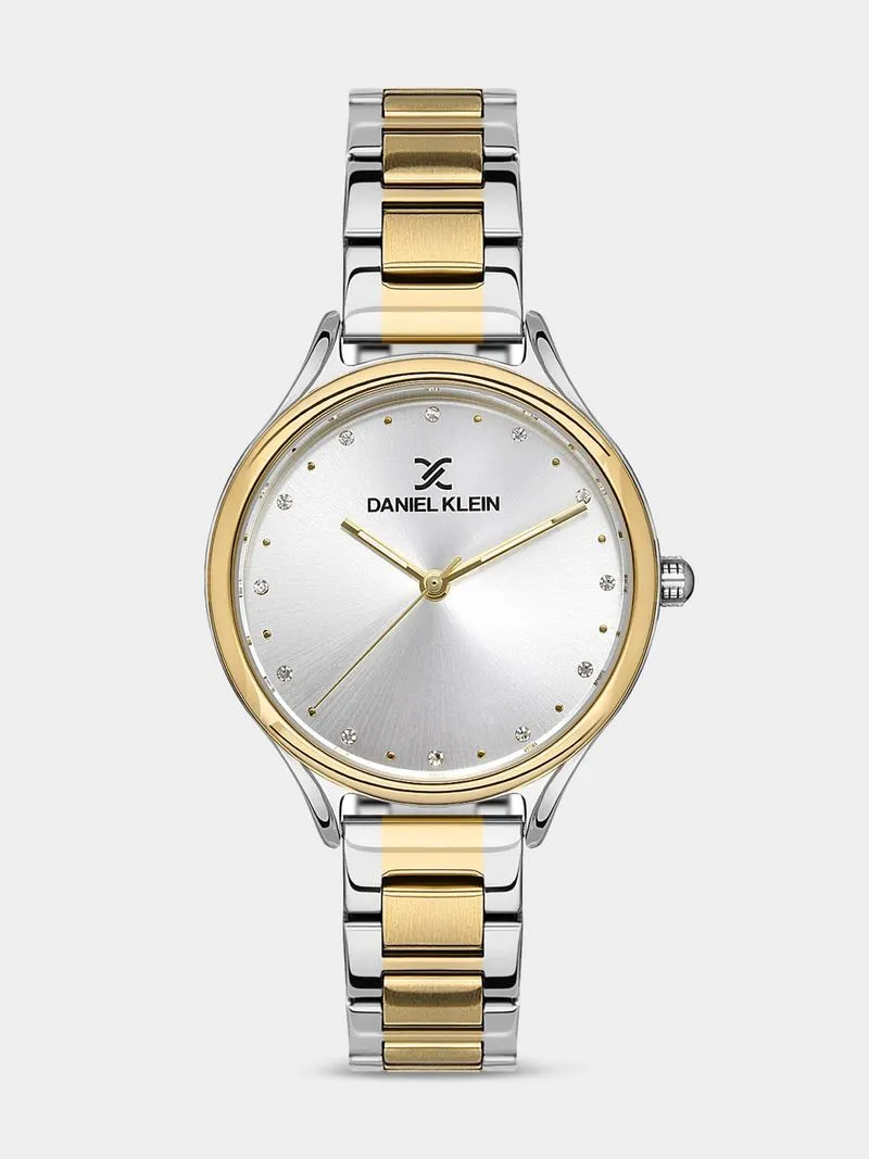 Daniel Klein Gold Plated Two-Tone Stainless Steel Bracelet Watch