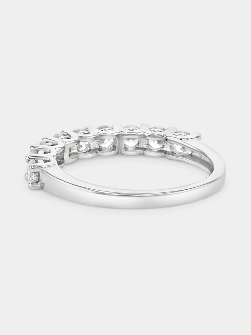 Sterling Silver Cubic Zirconia Half Eternity Ring
