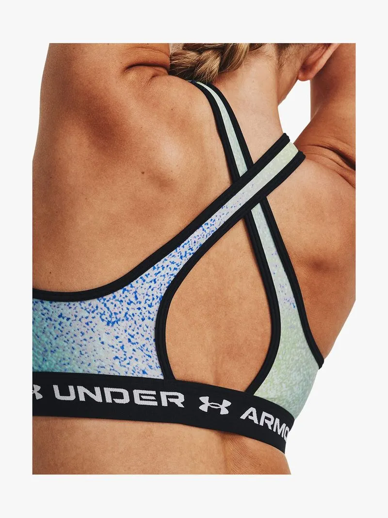 Womens Under Armour Crossback Medium Impact All Over Print Bra