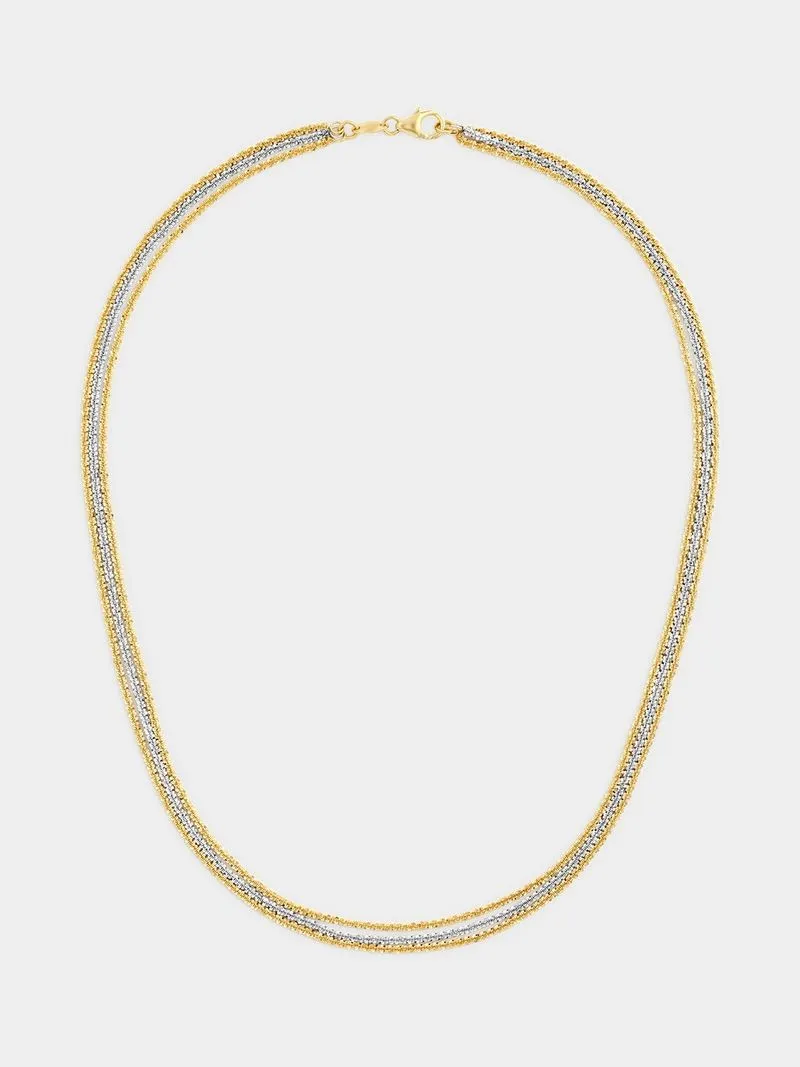 Sterling Silver and 9ct Yellow Gold Two tone Chain