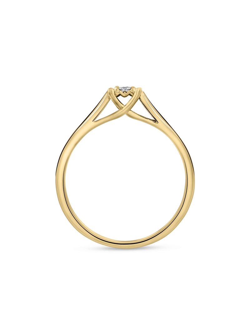 Yellow Gold 0.06ct Diamond Illusion Solitaire Ring