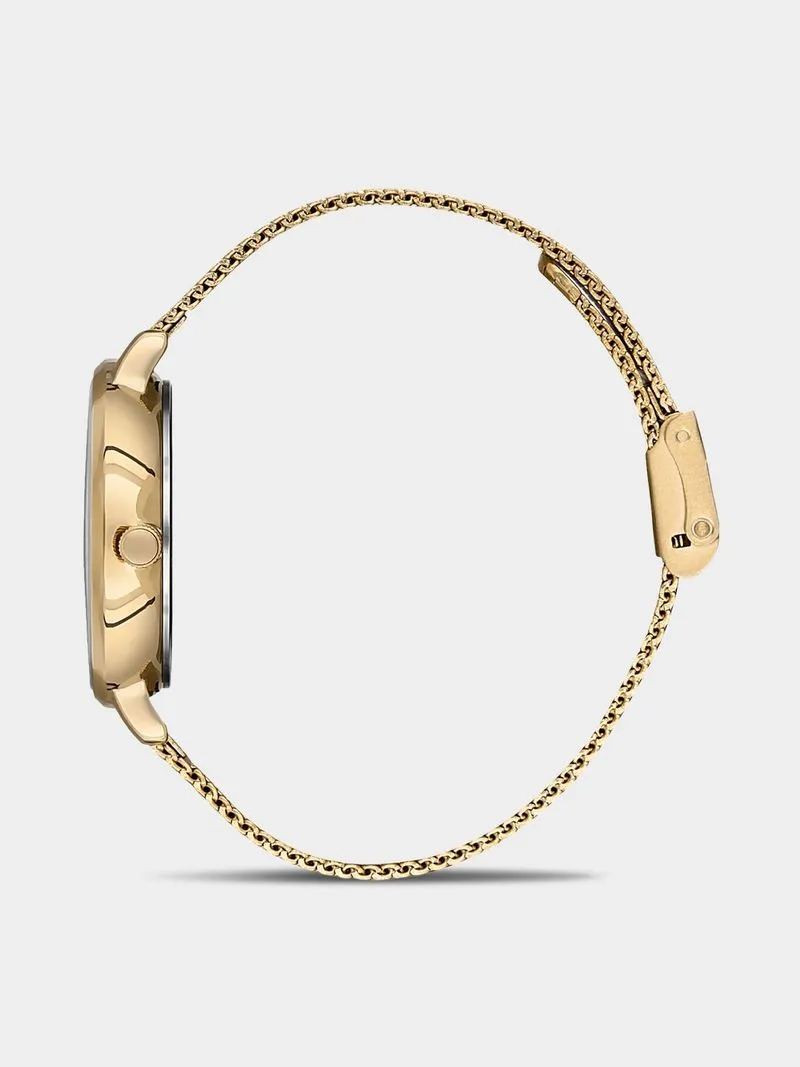 Daniel Klein Gold Plated Silver Tone Dial Mesh Watch