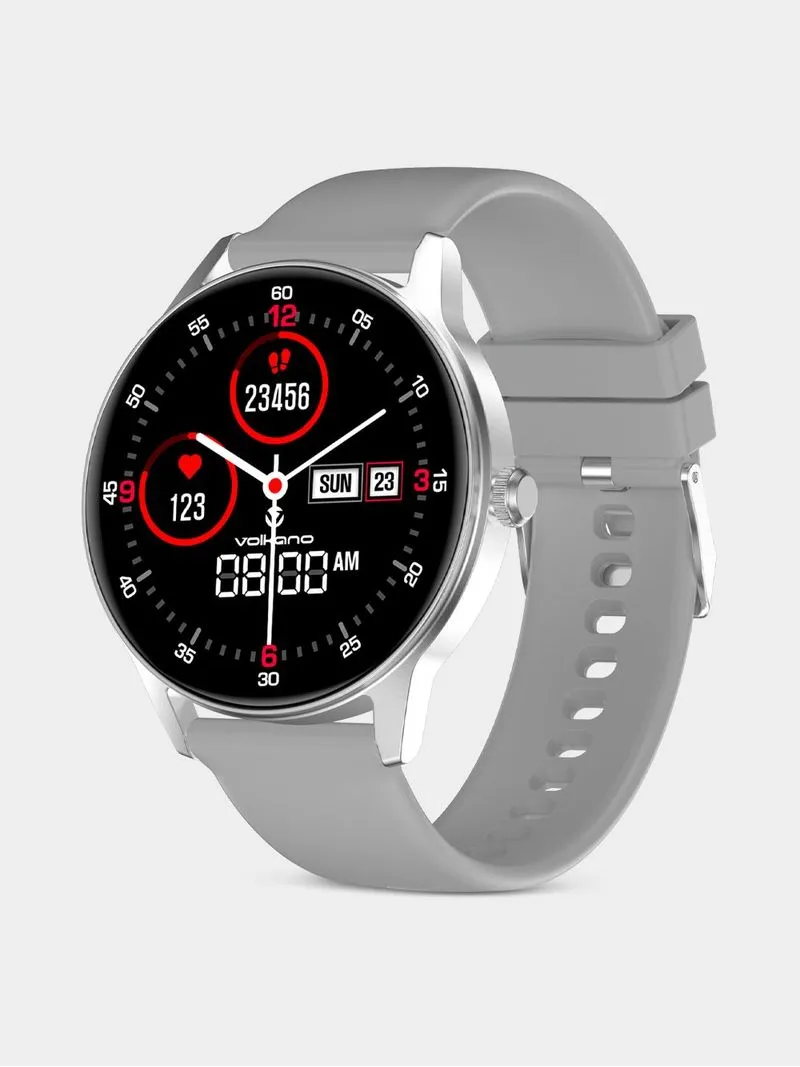 Volkano Fit Soul Series Silver Plated Silicone Smart Watch