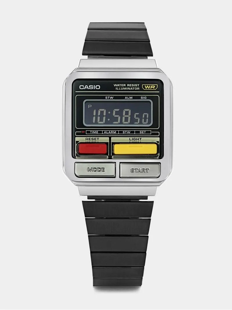 Casio Gunmetal Plated Stainless Steel Digital Bracelet Watch
