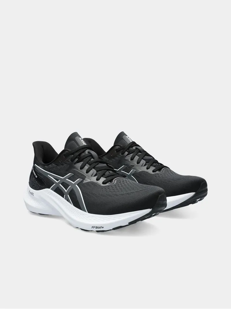 Mens Asics GT-2000 12 2E Wide Black/White/Carrier White Running Shoes
