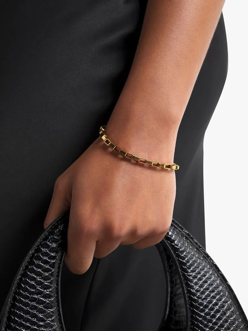 18ct Gold Plated Waterproof Stainless Steel Box Bracelet