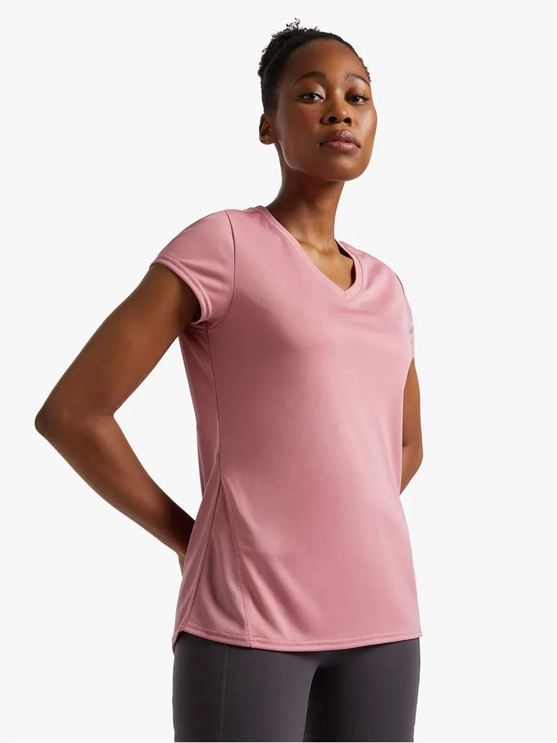 TS Ladies Performance Tee Dusty Pink Polyester Top