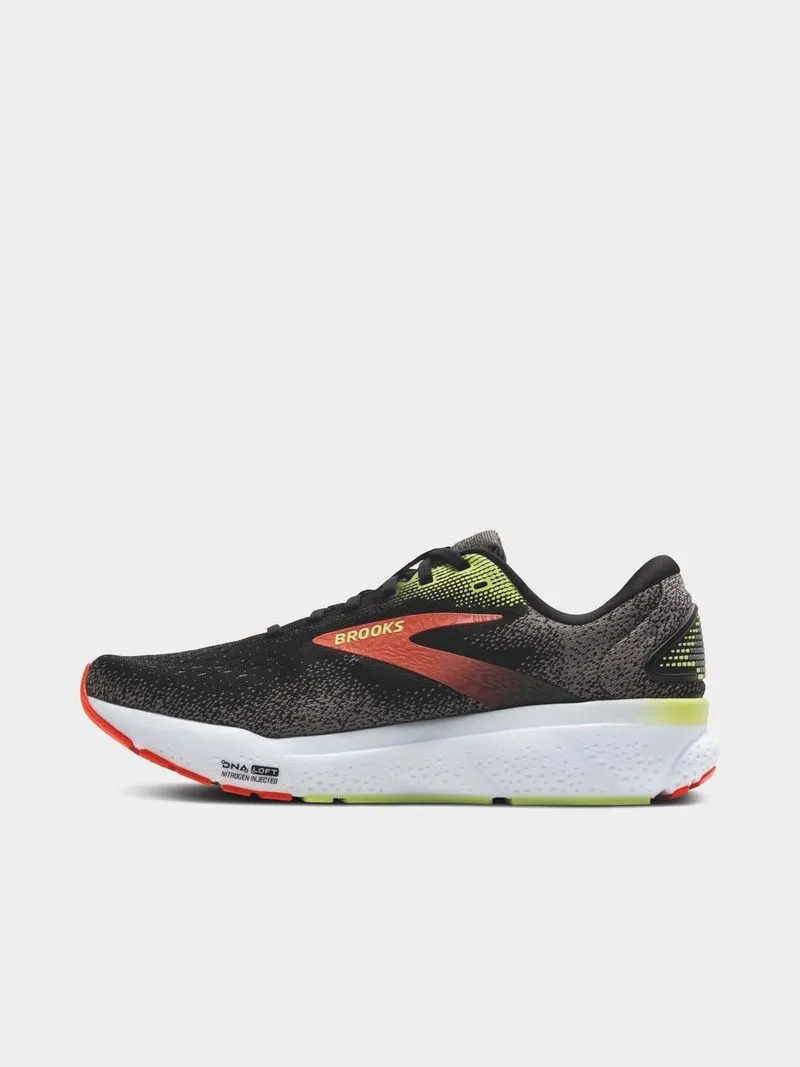 Mens Brooks Ghost 16 Black/Red/Green Running Shoes