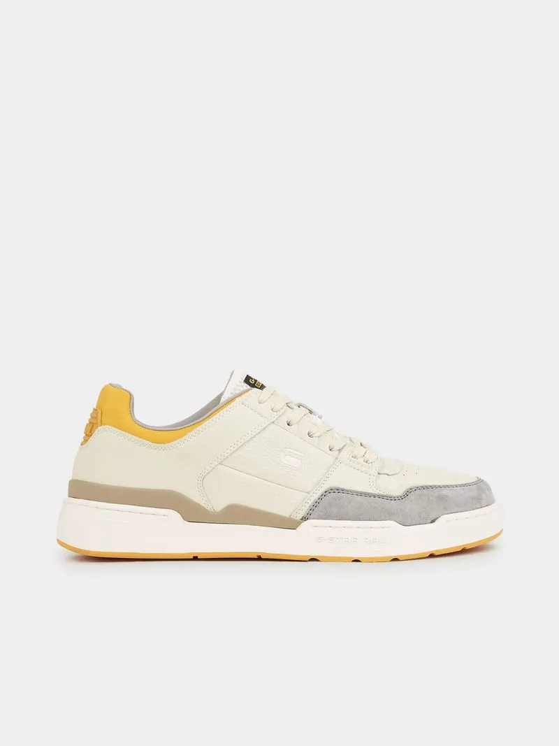G-Star Men's Attacc Pop Leather Off white/Ochre Sneakers