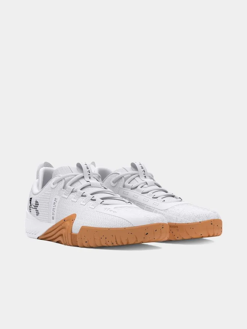 Mens Under Armour Tribase Reign 6 White/Grey Training Shoes