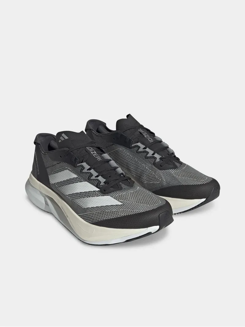 Mens adidas Adizero Boston 12 Black/White Running Shoes