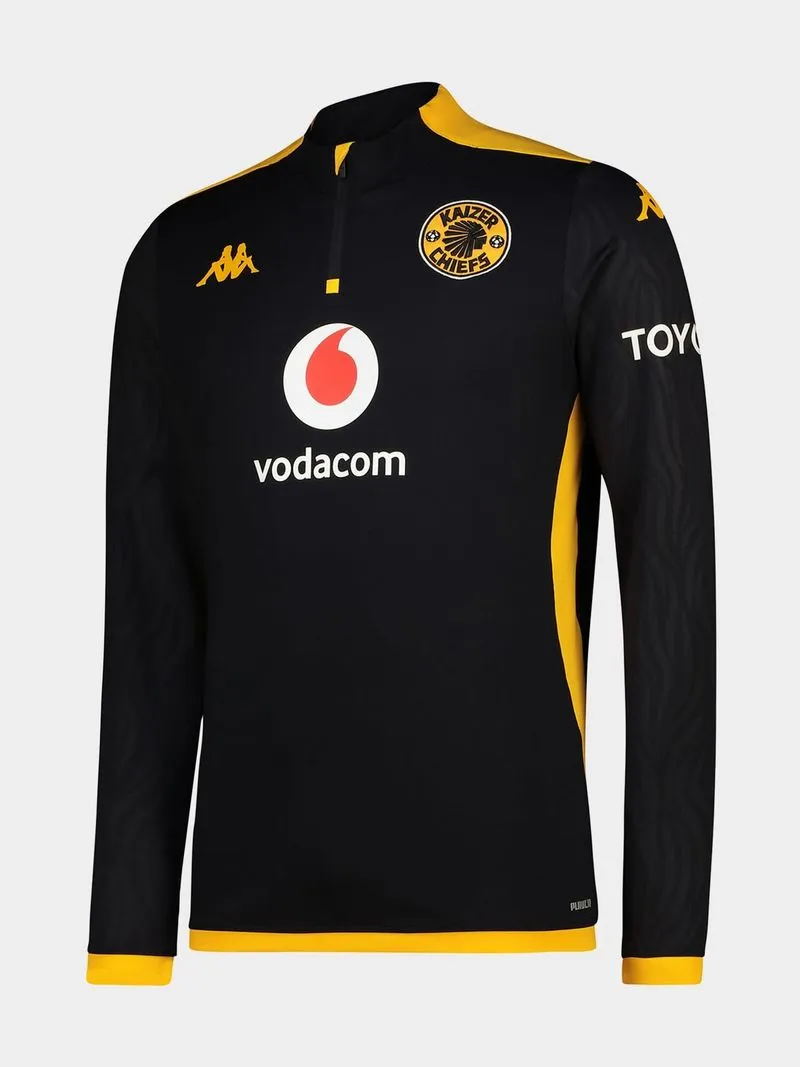 Mens Kappa Kaizer Chiefs Ablas Pro Long Sleeve 1/4 zip Black Training Top