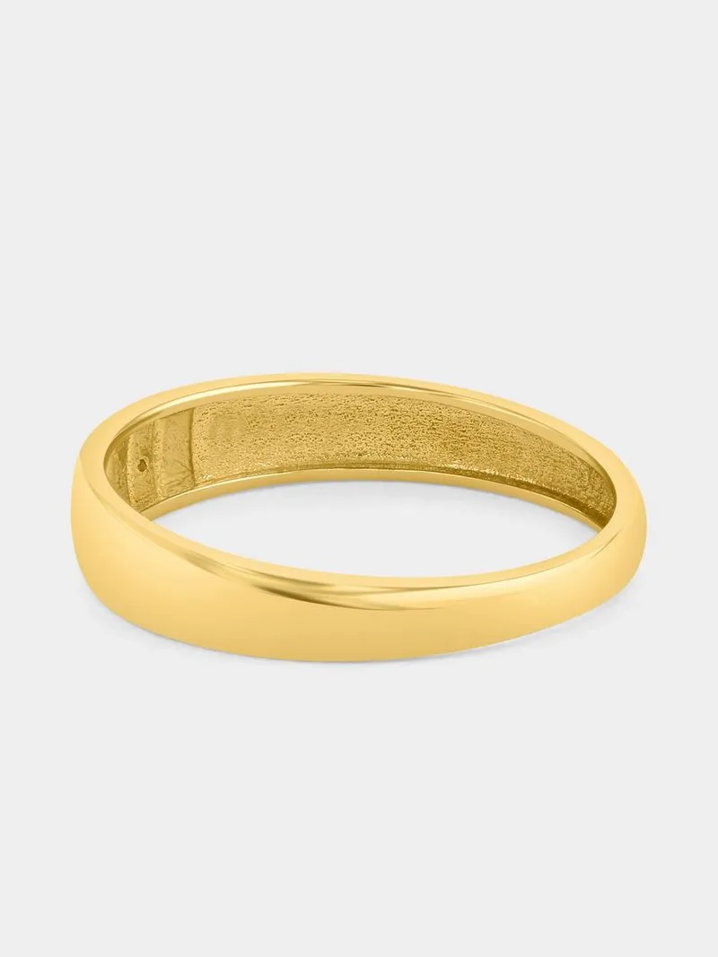 Yellow Gold Earth Grown Diamond Cushion Leaf Ring