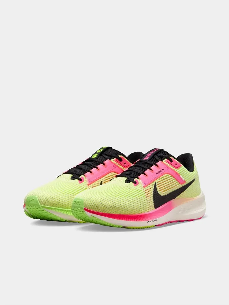 Mens Nike Air Zoom Pegasus 40 Yellow/Pink Running Shoes